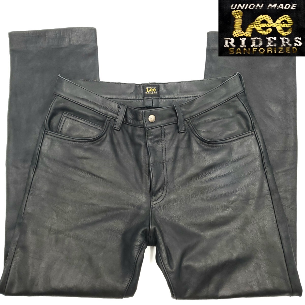 希少ビッグサイズ W34 Lee 肉厚牛革レザーパンツ黒メンズ本革 希少ビッグサイズ W34 Lee 肉厚牛革レザーパンツ黒メンズ本革