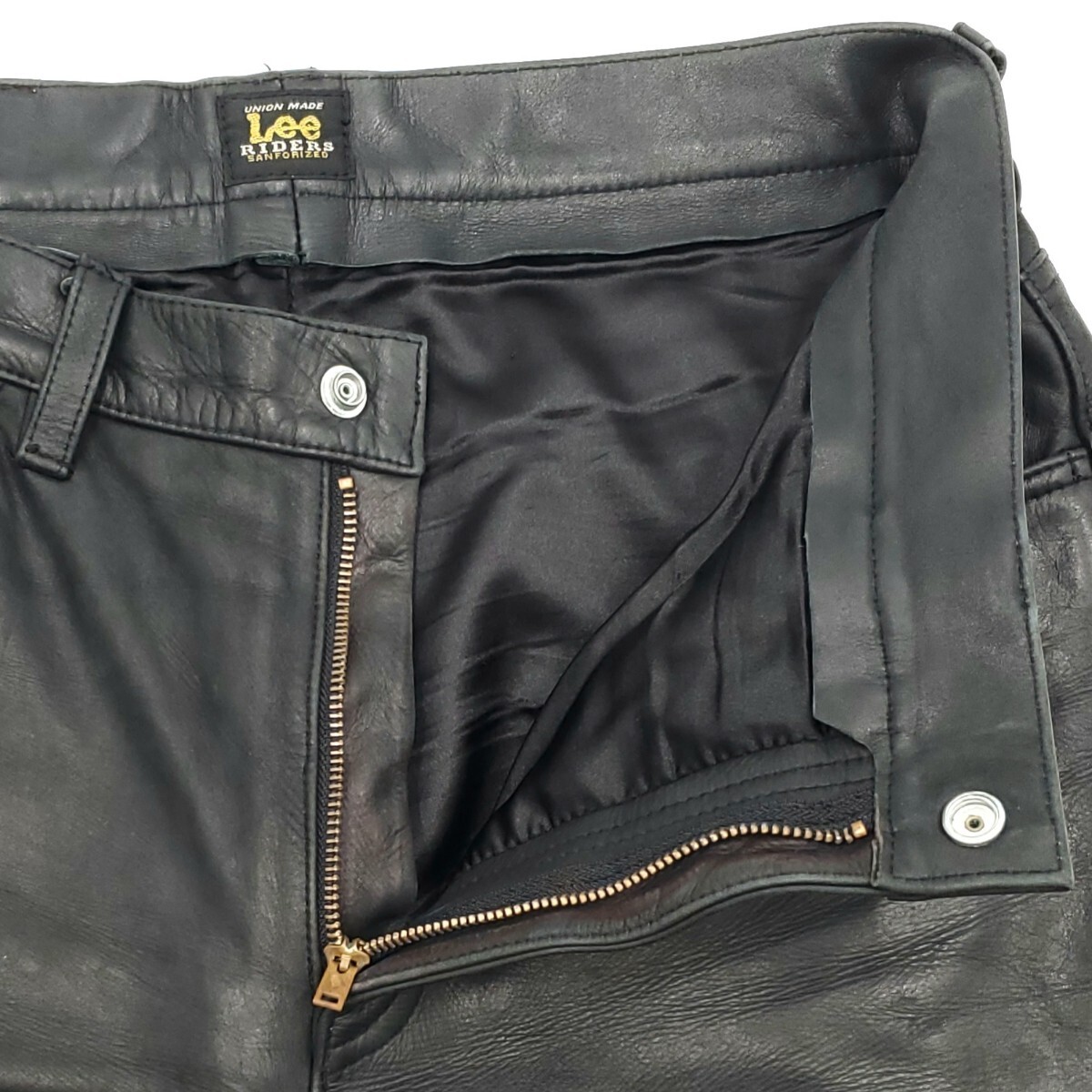 希少ビッグサイズ W34 Lee 肉厚牛革レザーパンツ黒メンズ本革 希少ビッグサイズ W34 Lee 肉厚牛革レザーパンツ黒メンズ本革