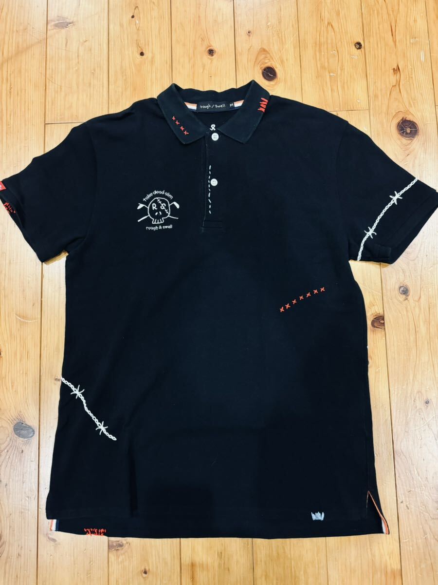 rough&swell(ラフ&スウェル) ポロシャツ 黒 メンズ XL ゴルフ rough&swell(ラフ&スウェル) ポロシャツ 黒 メンズ XL ゴルフ