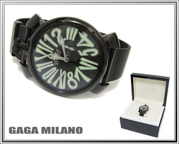 ☆ Красота Gaga Milano/Gaga Milano Manure Slim 46 Кварц черный циферблат включен!