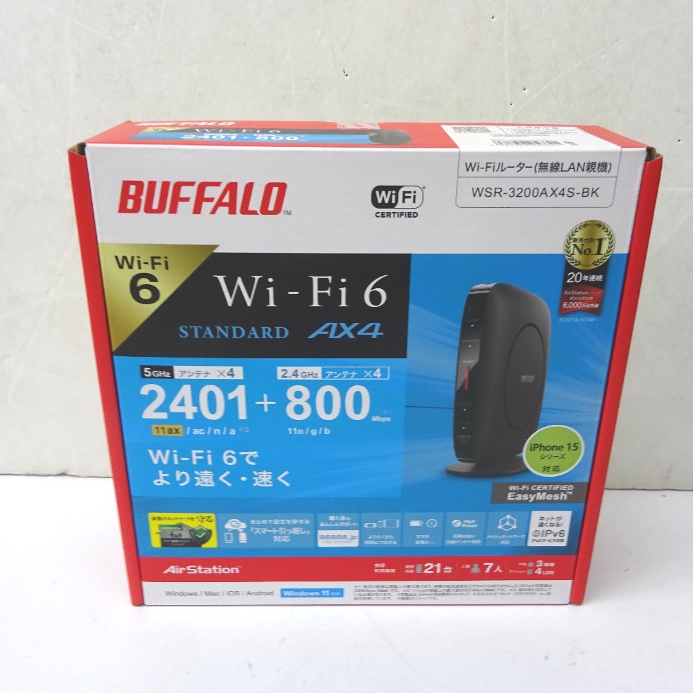 Ft1184971 Buffalo маршрутизатор Wi-Fi6 соответствует стандартный модель WSR-3200AX4S-BK BUFFALO не использовался 