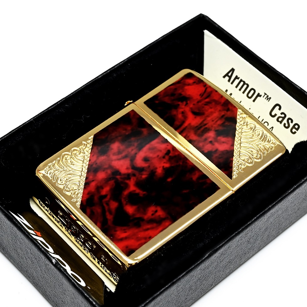 ZIPPO アーマーゴールドアラベスク レッド 両面 金タンク ZIPPO アーマーゴールドアラベスク レッド 両面 金タンク