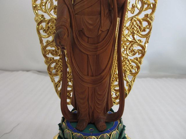 木製仏像　聖観音菩薩　金光背　高さ約39センチ　新品・未使用　u544_画像7