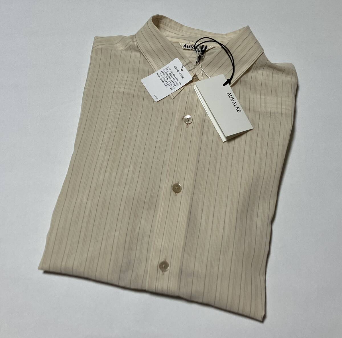 24ss AURALEE HARD TWIST FINX ORGANDY STRIPE SHIRT オーラリー 24ss AURALEE HARD TWIST FINX ORGANDY STRIPE SHIRT オーラリー