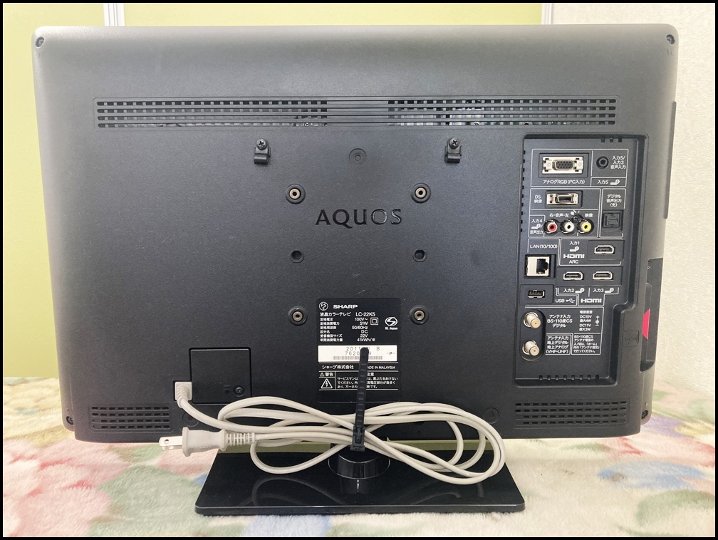 動作確認済】SHARP AQUOS シャープLC-22K5-B 22型2011年モデル 動作確認済】SHARP AQUOS シャープLC-22K5-B 22型2011年モデル