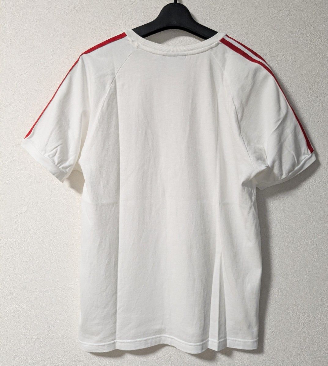 adidas白×赤3ストライプTシャツM /アディダスオリジナルス adidas白×赤3ストライプTシャツM /アディダスオリジナルス