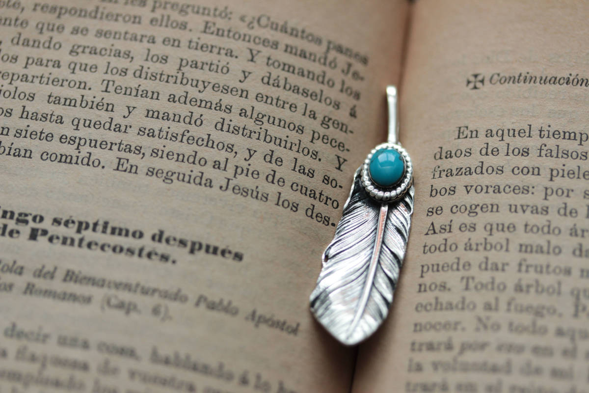 *Pendant top：Silver925 Feather＆Turquoise_画像1