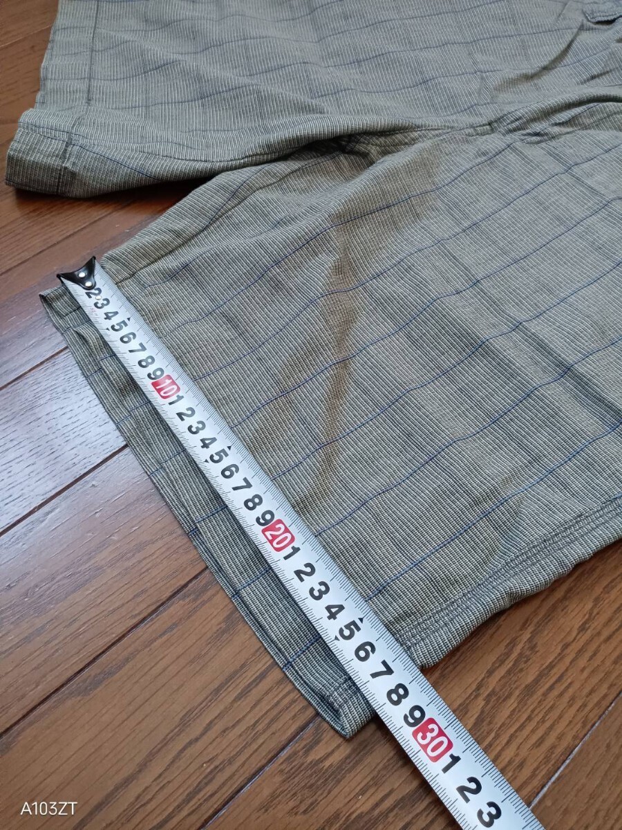 1370【中古】Kiss mark　キスマーク　ゴルフウェア　GOLF　ハーフパンツ　ショートパンツ　深緑黒青チェック柄　メンズ　サイズ　L　