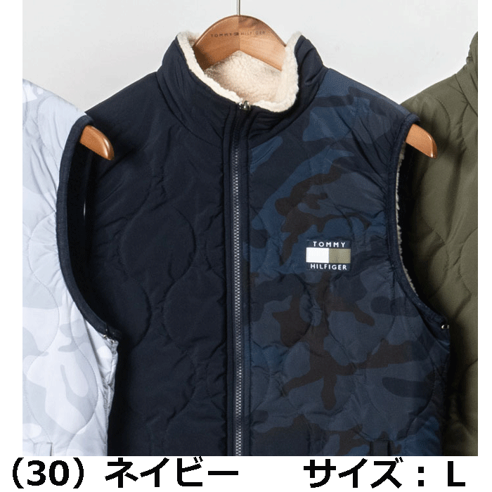 [ обычная цена 29,700 иен ] Tommy Hilfiger Golf мужской флис лучший (THMA369-30 L) двусторонний новый товар цена . имеется [TOMMY HILFIGER стандартный товар ]