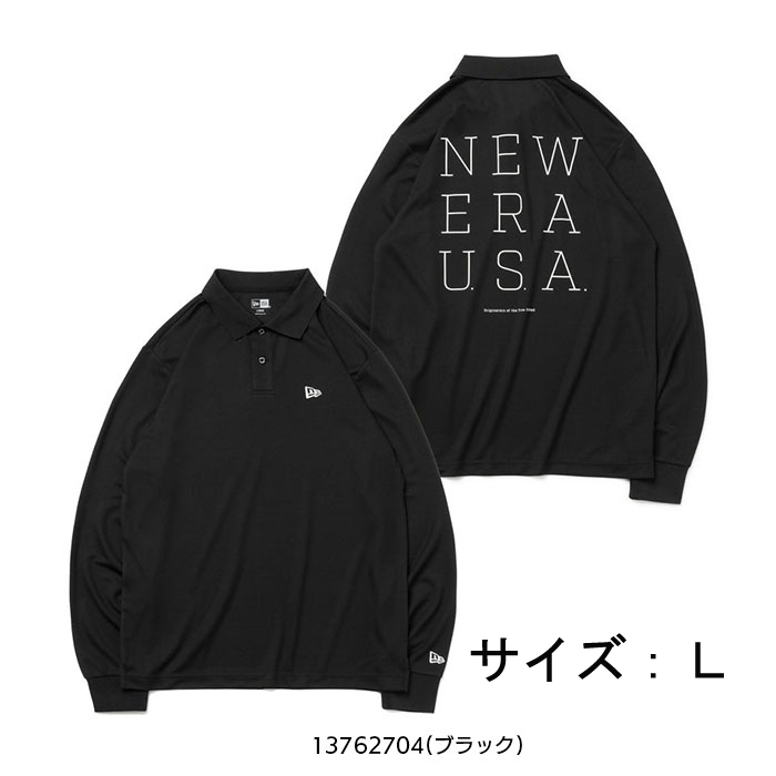 【定価9,900円】ニューエラ ゴルフ 長袖ポロシャツ(13762704 L) NEW ERA USA 鹿の子 ポロシャツ 吸汗速乾 新品値札付 2023新作【正規品】