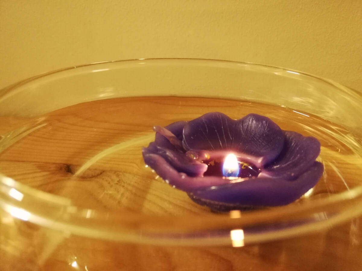 [ unused ]6 piece Set flower floating candle 60mm less . pansy Pansy. flower 3