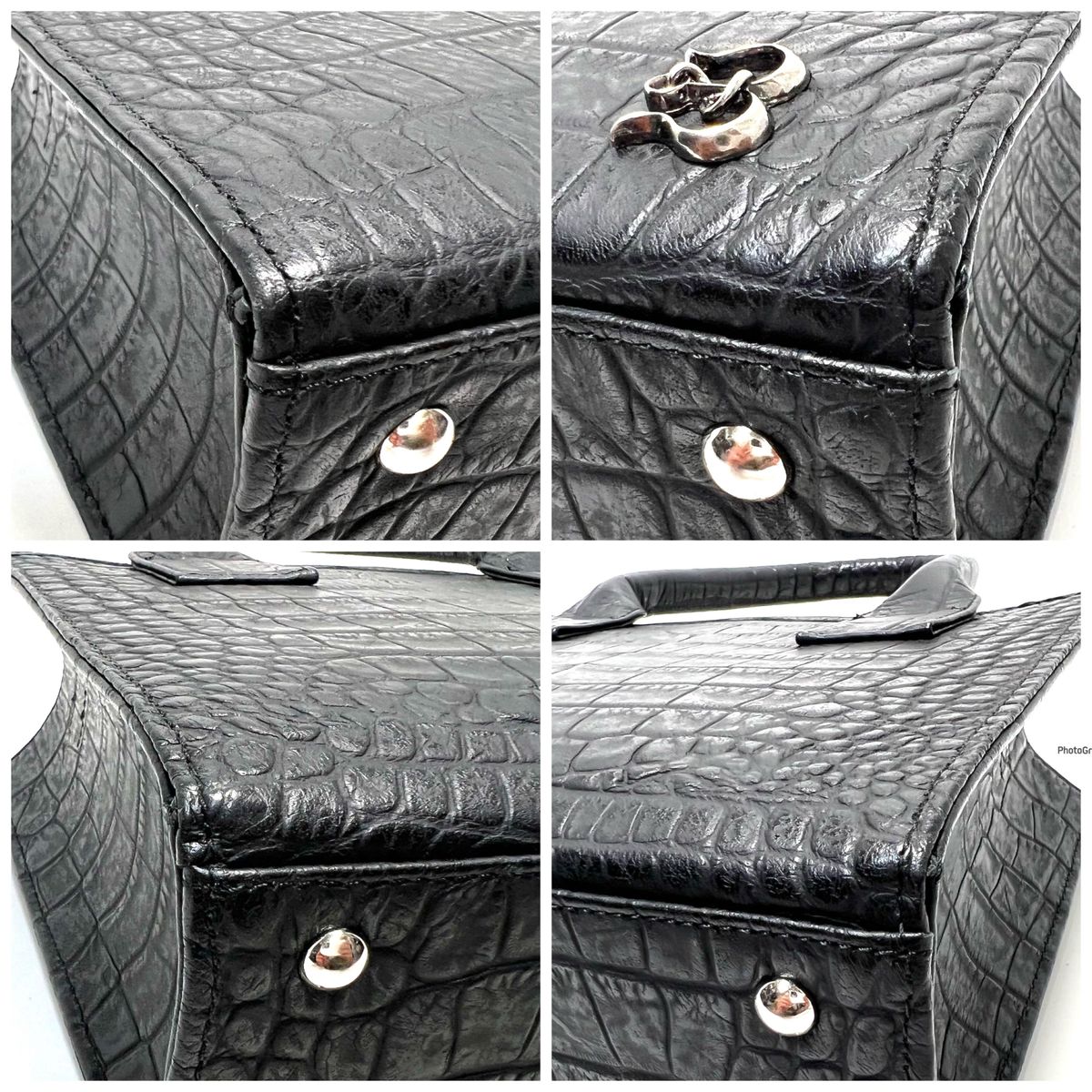 極美品 BajoLugo バジョルゴ マットクロコダイル型押し 2way 極美品 BajoLugo バジョルゴ マットクロコダイル型押し 2way