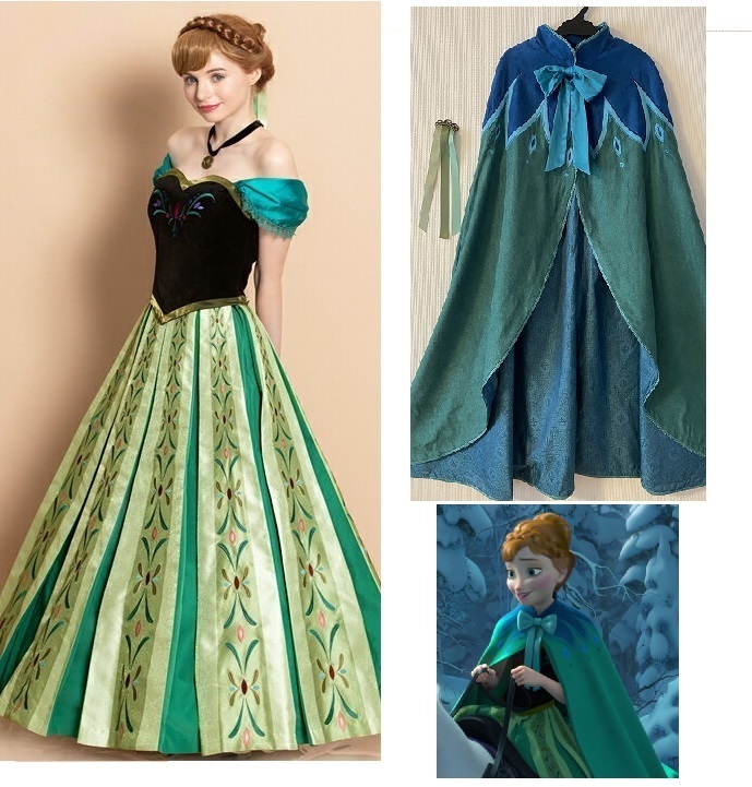 シークレットハニー アナ雪 戴冠式 ドレス&ケープ コスプレ シークレットハニー アナ雪 戴冠式 ドレス&ケープ コスプレ
