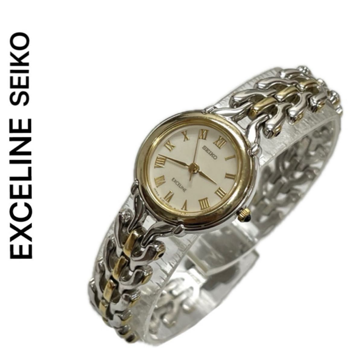 稼働 SEIKO EXCELINE 腕時計 レディース コンビブレス ローマン 稼働 SEIKO EXCELINE 腕時計 レディース コンビブレス ローマン