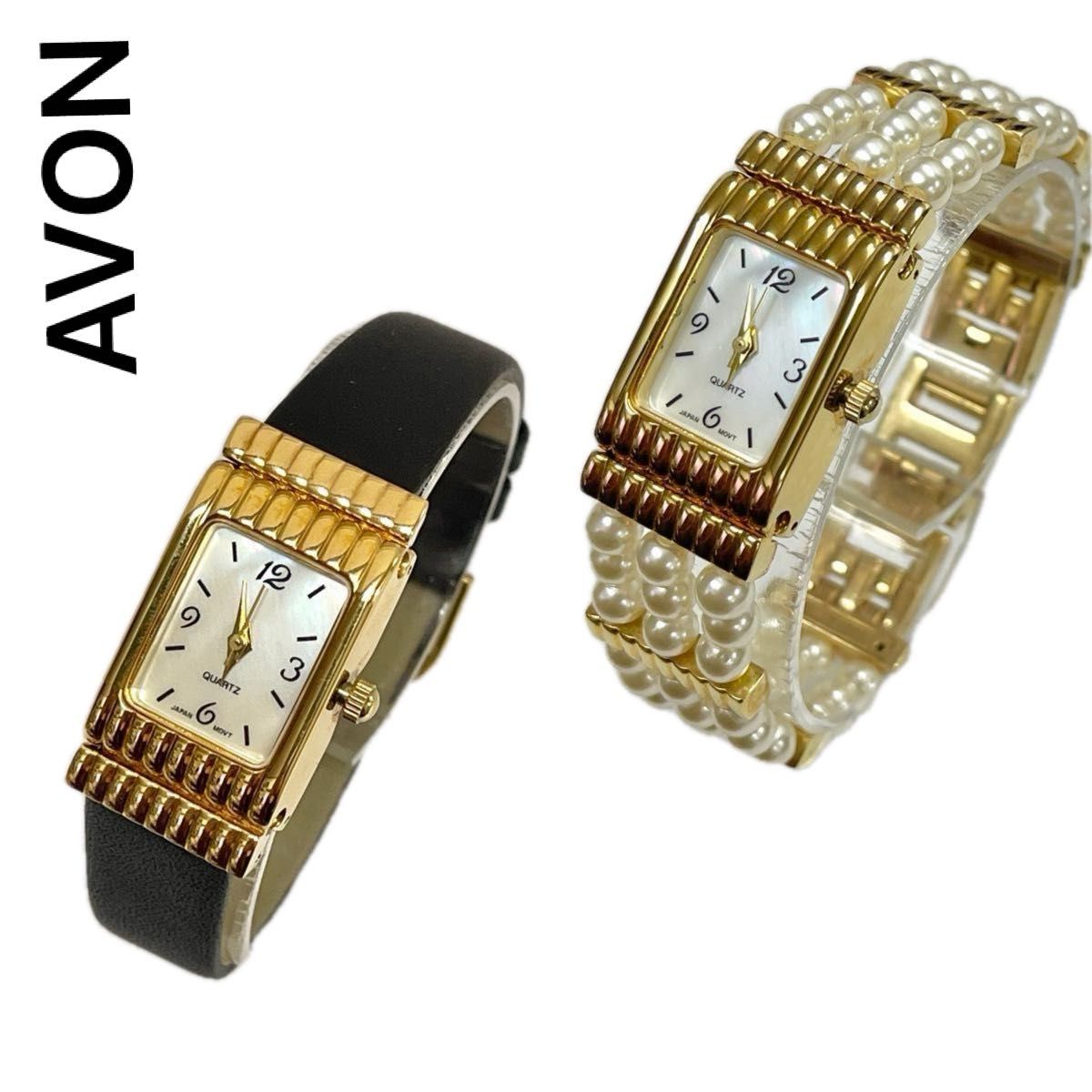 稼働 超美品 AVON 時計 パールウォッチ 真珠腕時計 ドレス 稼働 超美品 AVON 時計 パールウォッチ 真珠腕時計 ドレス