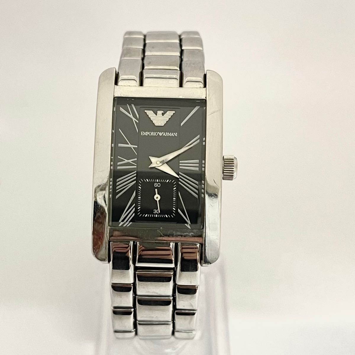 稼働 EMPORIO ARMANI 腕時計 メンズ スモセコ ブラック文字盤 稼働 EMPORIO ARMANI 腕時計 メンズ スモセコ ブラック文字盤