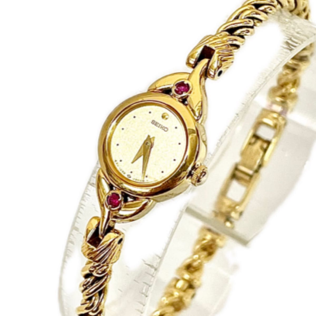 稼働 SEIKO レディース腕時計 天然ルビー ブレスウォッチ 稼働 SEIKO レディース腕時計 天然ルビー ブレスウォッチ