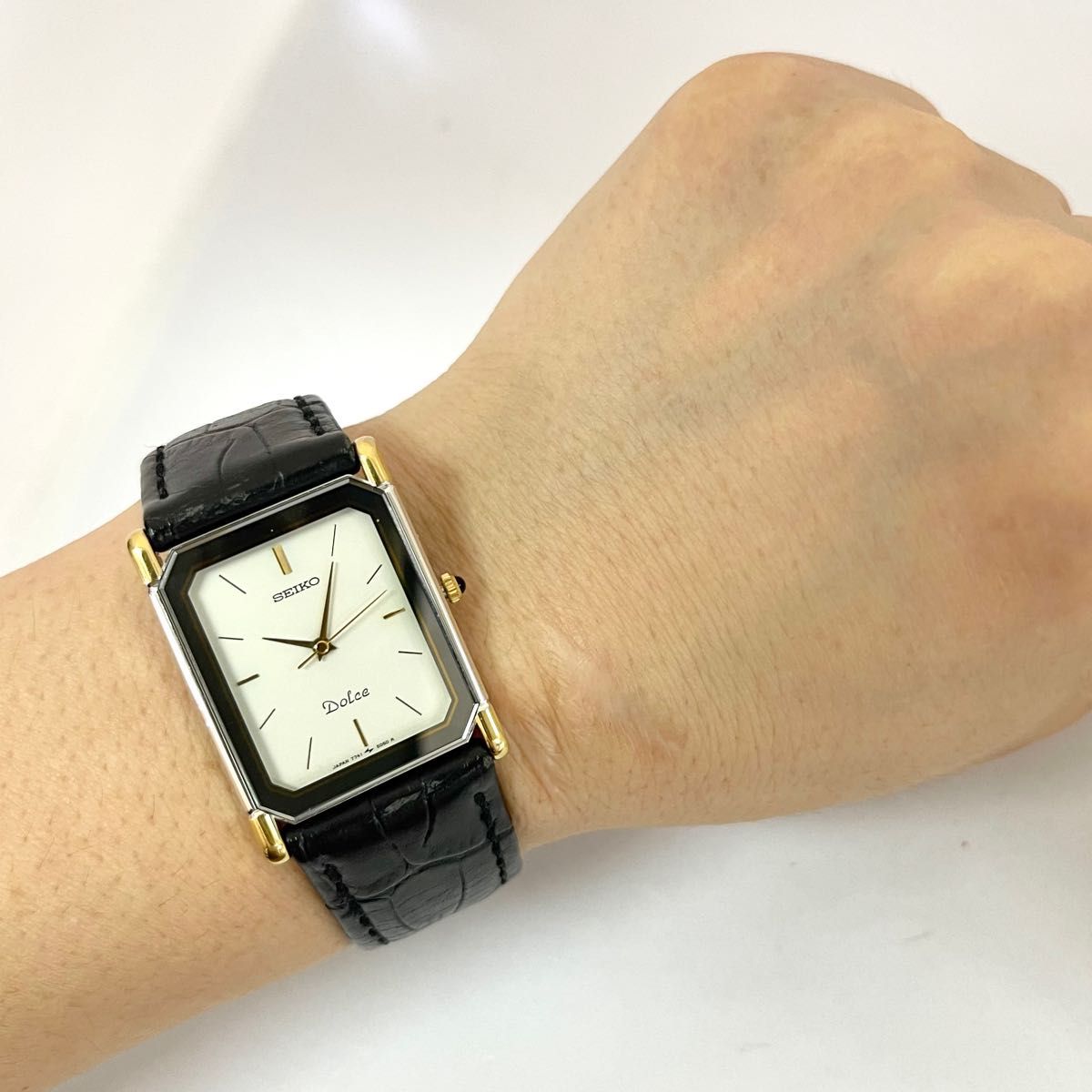稼働 良品 SEIKO DOLCE レクタンギュラー コンビ 鏡面 セイコー 稼働 良品 SEIKO DOLCE レクタンギュラー コンビ 鏡面 セイコー
