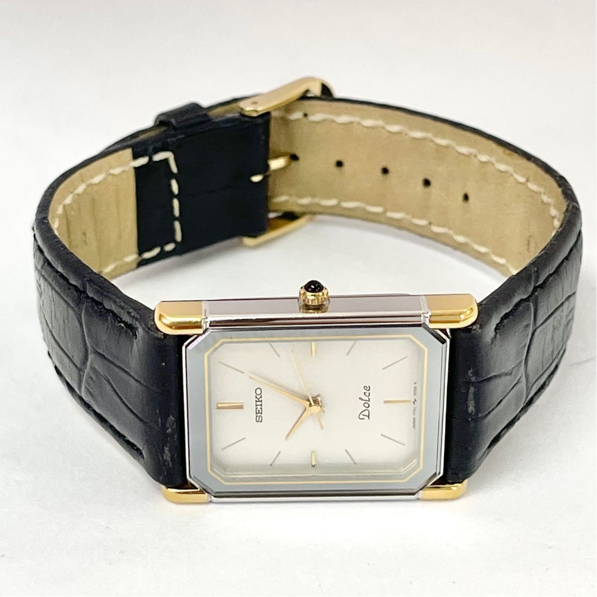 稼働 良品 SEIKO DOLCE レクタンギュラー コンビ 鏡面 セイコー 稼働 良品 SEIKO DOLCE レクタンギュラー コンビ 鏡面 セイコー