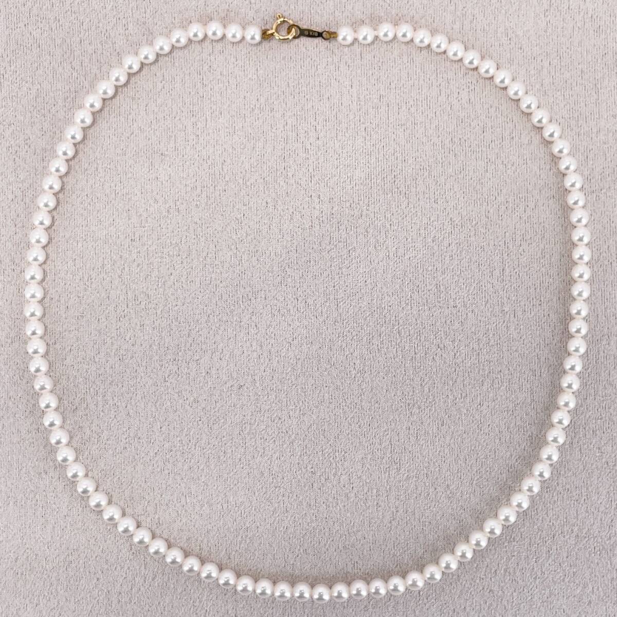 3 8~4 0mm】美品 ミキモト アコヤ ベビーパール ネックレス K18 3 8~4 0mm】美品 ミキモト アコヤ ベビーパール ネックレス K18