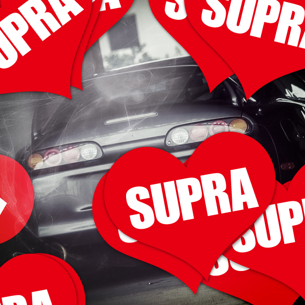 SUPRA HEART RED STICKER - スープラ ハート レッド ステッカー / TOYOTA トヨタ 2JZ JDM ドリフト USDM EASYSICKS イージーシックス_画像4