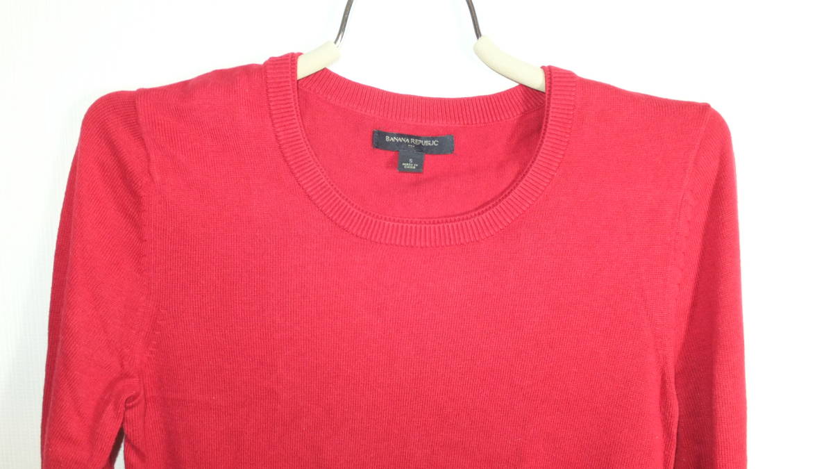 ★BANANA REPUBLIC★Ladies Long sleeve red tops バナナリパブリックレディース赤のトツプス サイズS　USED IN JAPAN_画像3