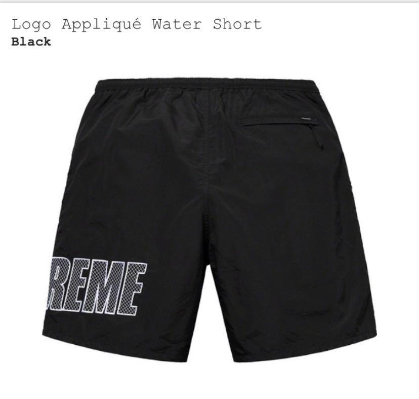 Supreme Logo Appliqu Water Short BLACK Medium_画像2