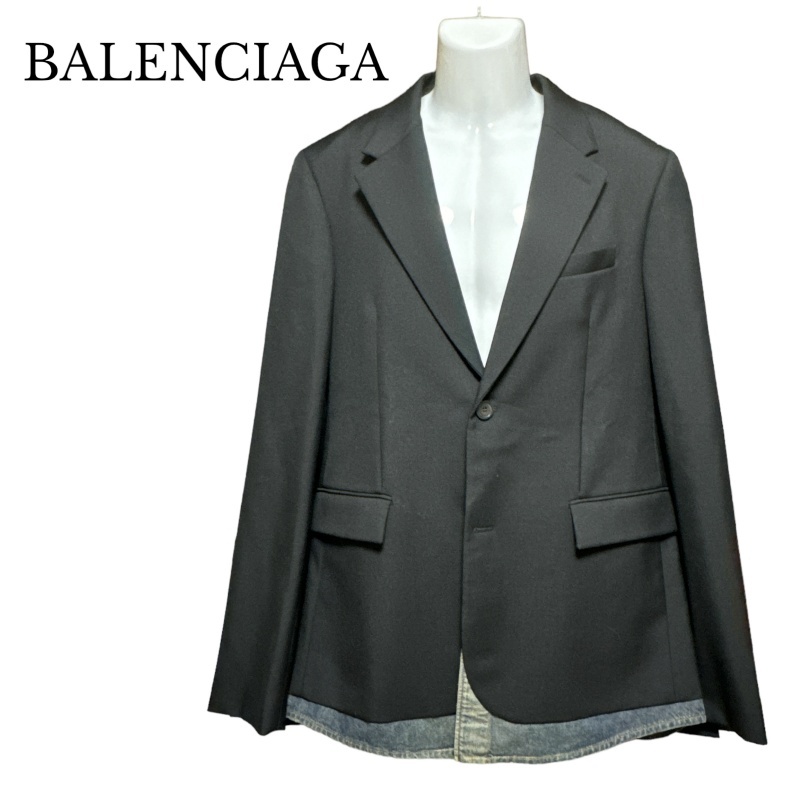 バレンシアガ BALENCIAGA テーラードジャケット デニム バレンシアガ BALENCIAGA テーラードジャケット デニム