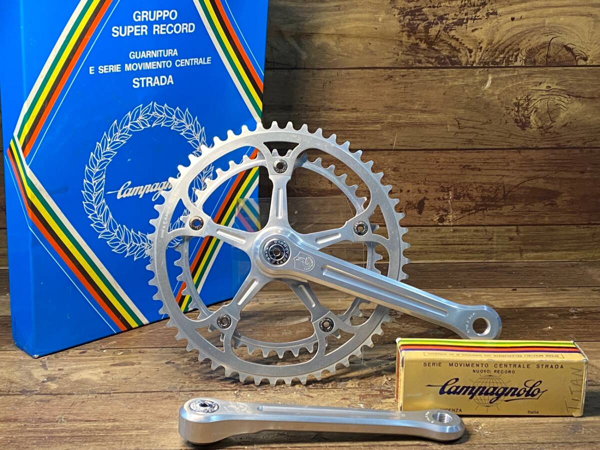全てのアイテム HW289 カンパニョーロ CAMPAGNOLO スーパーレコード SUPER RECORD クランクセット 53/42T 172.5mm チタンシャフトBB付 未使用 クランク