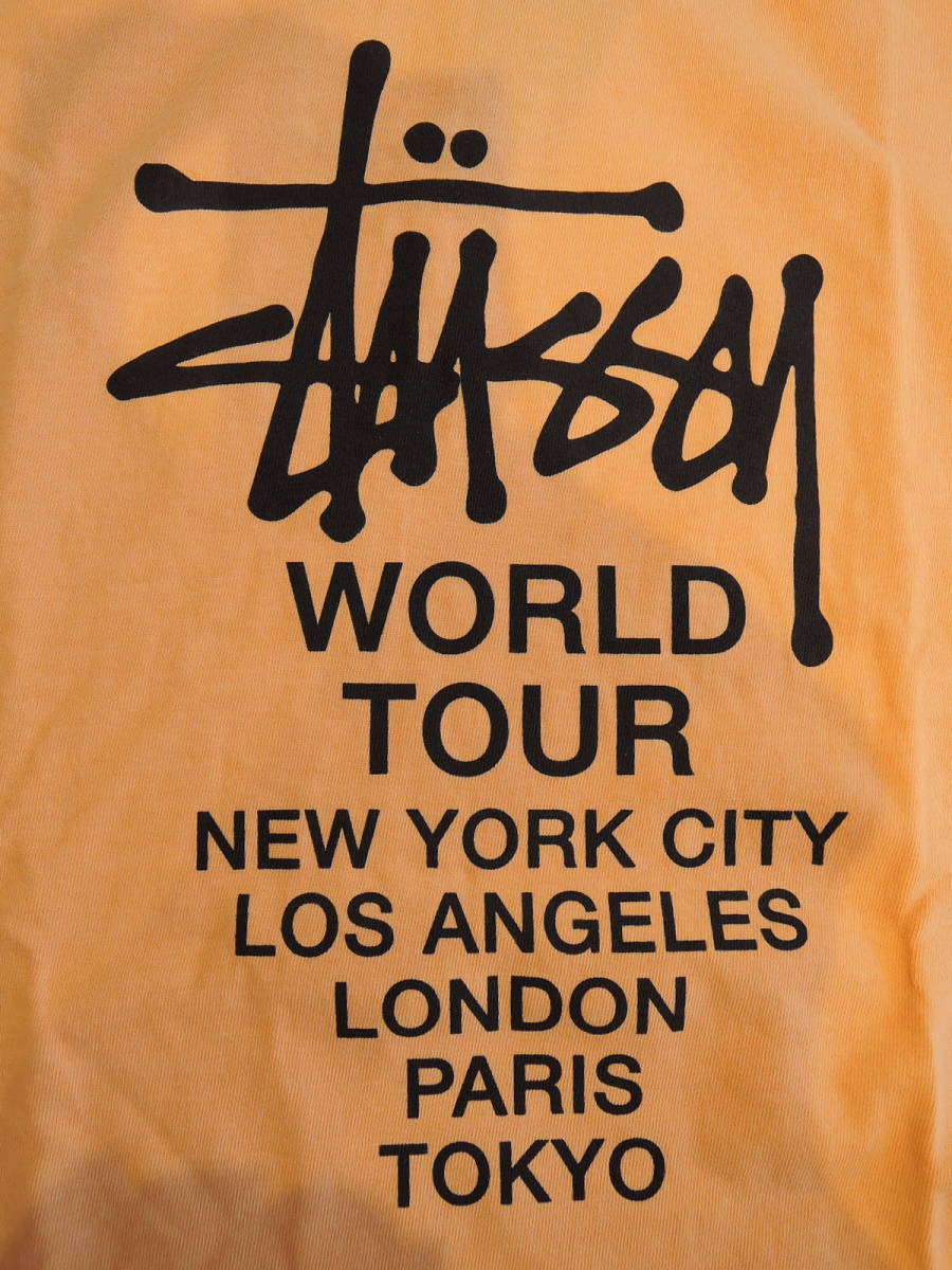 STUSSY ステューシー Tour Pigment Dyed Tee コーラル 最新 人気商品 送料込 値下げしましたの画像2