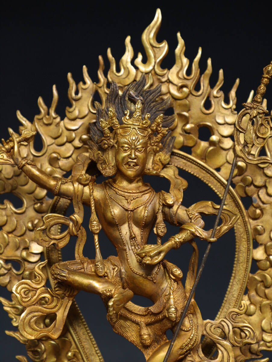 古寶奇蔵】銅製・塗金・虚空行母像・置物・賞物・中国時代美術 古寶奇蔵】銅製・塗金・虚空行母像・置物・賞物・中国時代美術