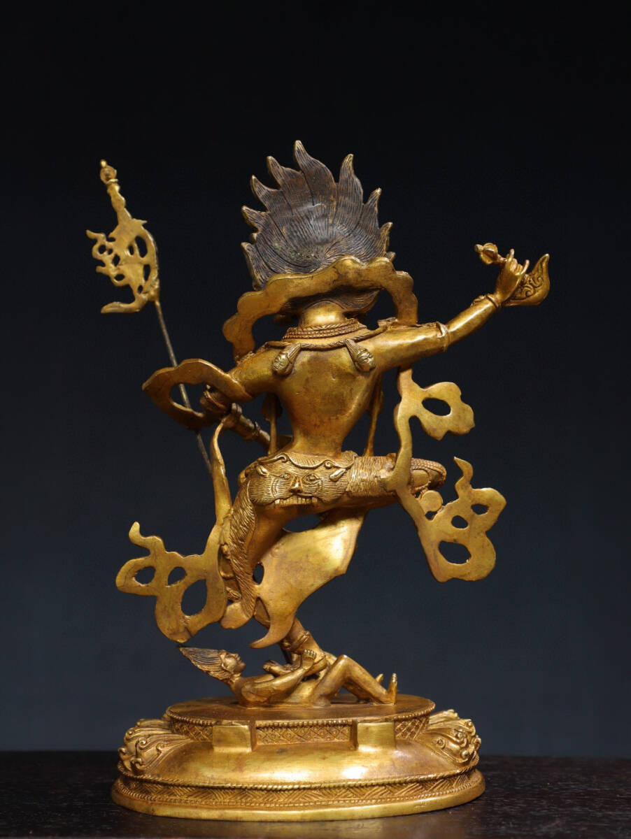 古寶奇蔵】銅製・塗金・虚空行母像・置物・賞物・中国時代美術 古寶奇蔵】銅製・塗金・虚空行母像・置物・賞物・中国時代美術