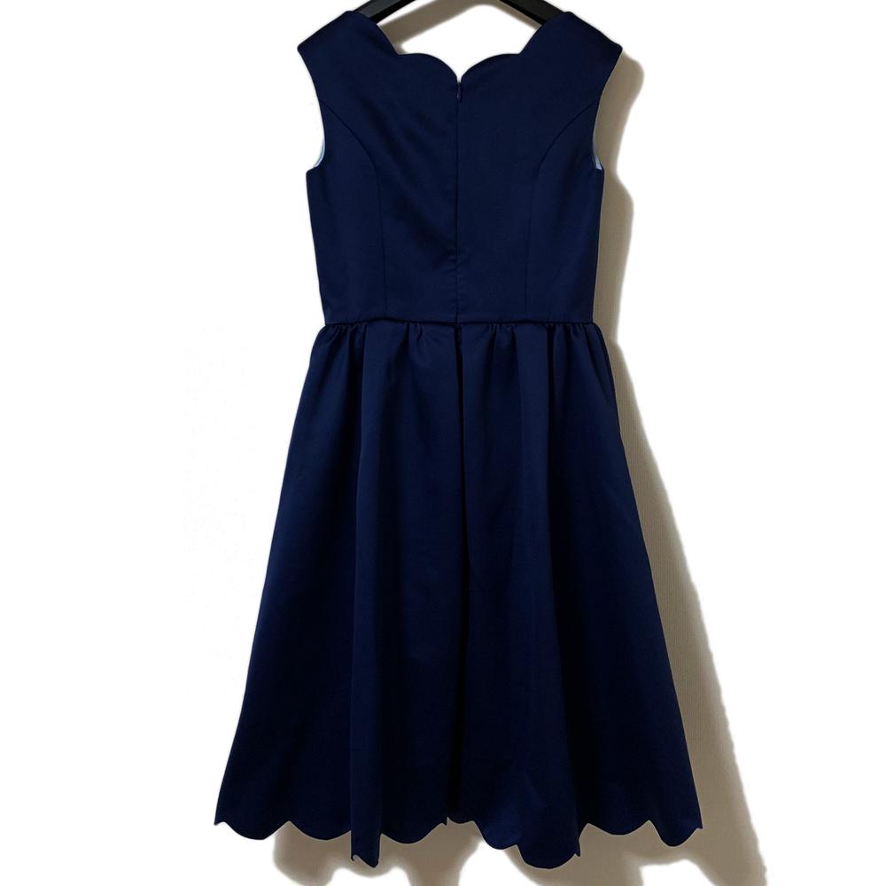  tag equipped Chesty ska LAP satin One-piece 1 navy navy blue color formal dress Chesty Scallop Satin Onepiece