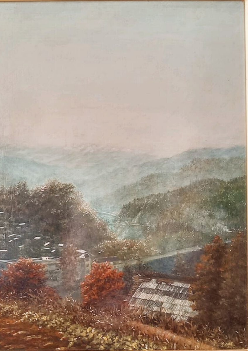 城址待春」中村晴信 油彩画 M10号 【真作】 ☆絵画本体のみ 城址待春」中村晴信 油彩画 M10号 【真作】 ☆絵画本体のみ