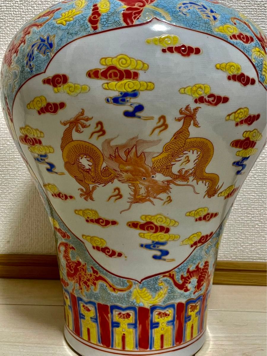 伝世蔵品】中国古美術 古玩 唐物旧蔵 大清開運窓粉彩 藍釉龍紋梅 伝世蔵品】中国古美術 古玩 唐物旧蔵 大清開運窓粉彩 藍釉龍紋梅