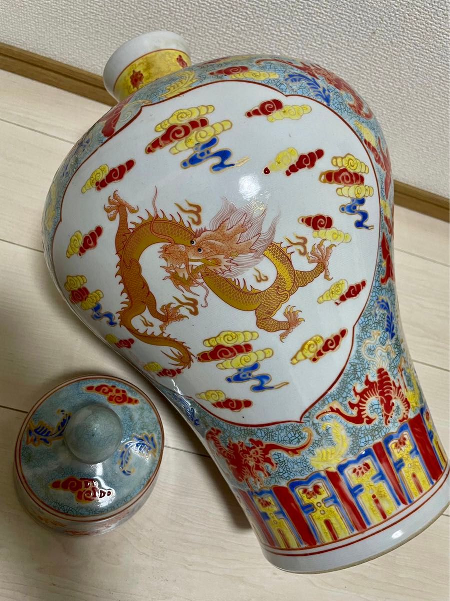 伝世蔵品】中国古美術 古玩 唐物旧蔵 大清開運窓粉彩 藍釉龍紋梅 伝世蔵品】中国古美術 古玩 唐物旧蔵 大清開運窓粉彩 藍釉龍紋梅