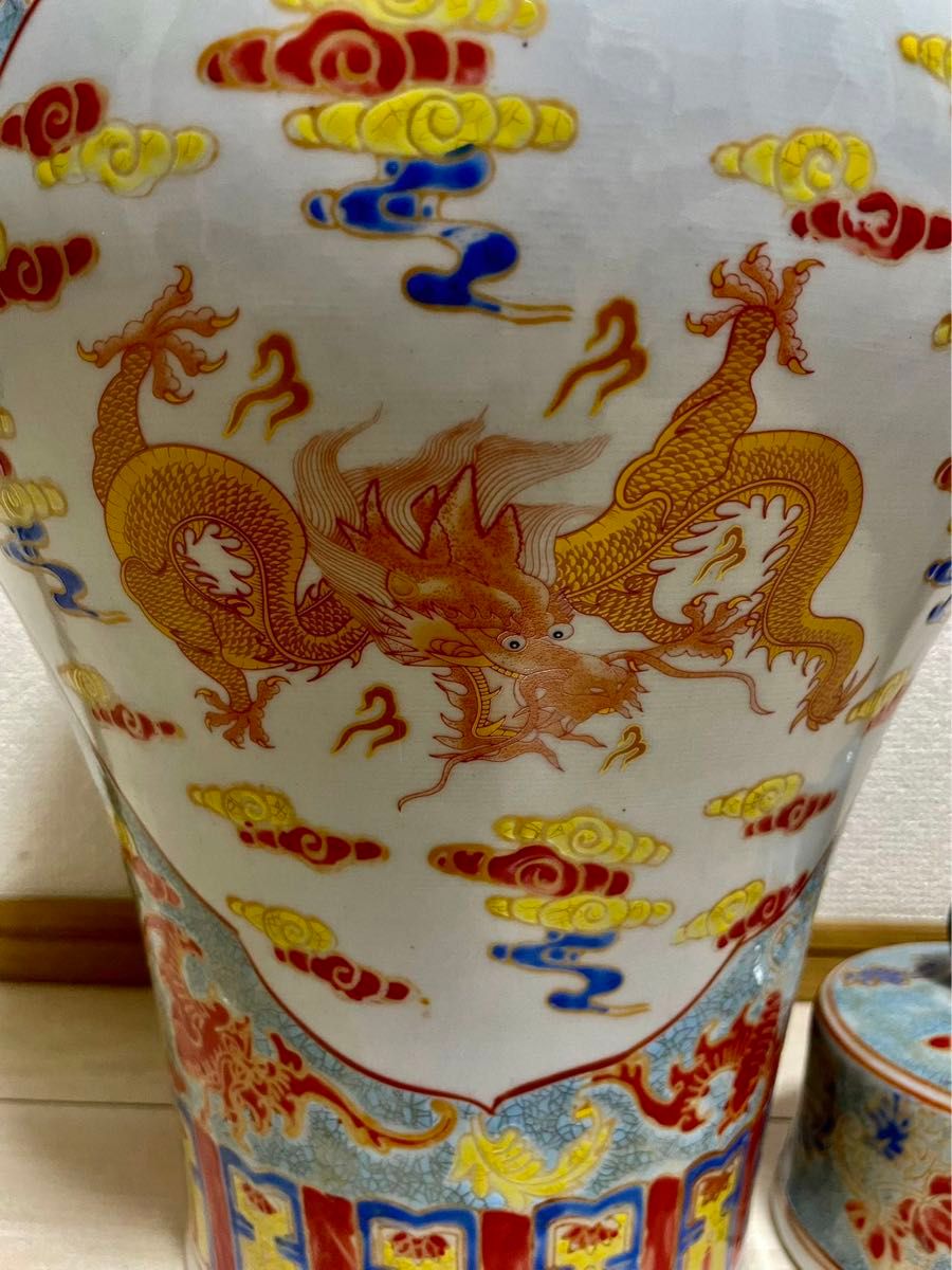 伝世蔵品】中国古美術 古玩 唐物旧蔵 大清開運窓粉彩 藍釉龍紋梅 伝世蔵品】中国古美術 古玩 唐物旧蔵 大清開運窓粉彩 藍釉龍紋梅