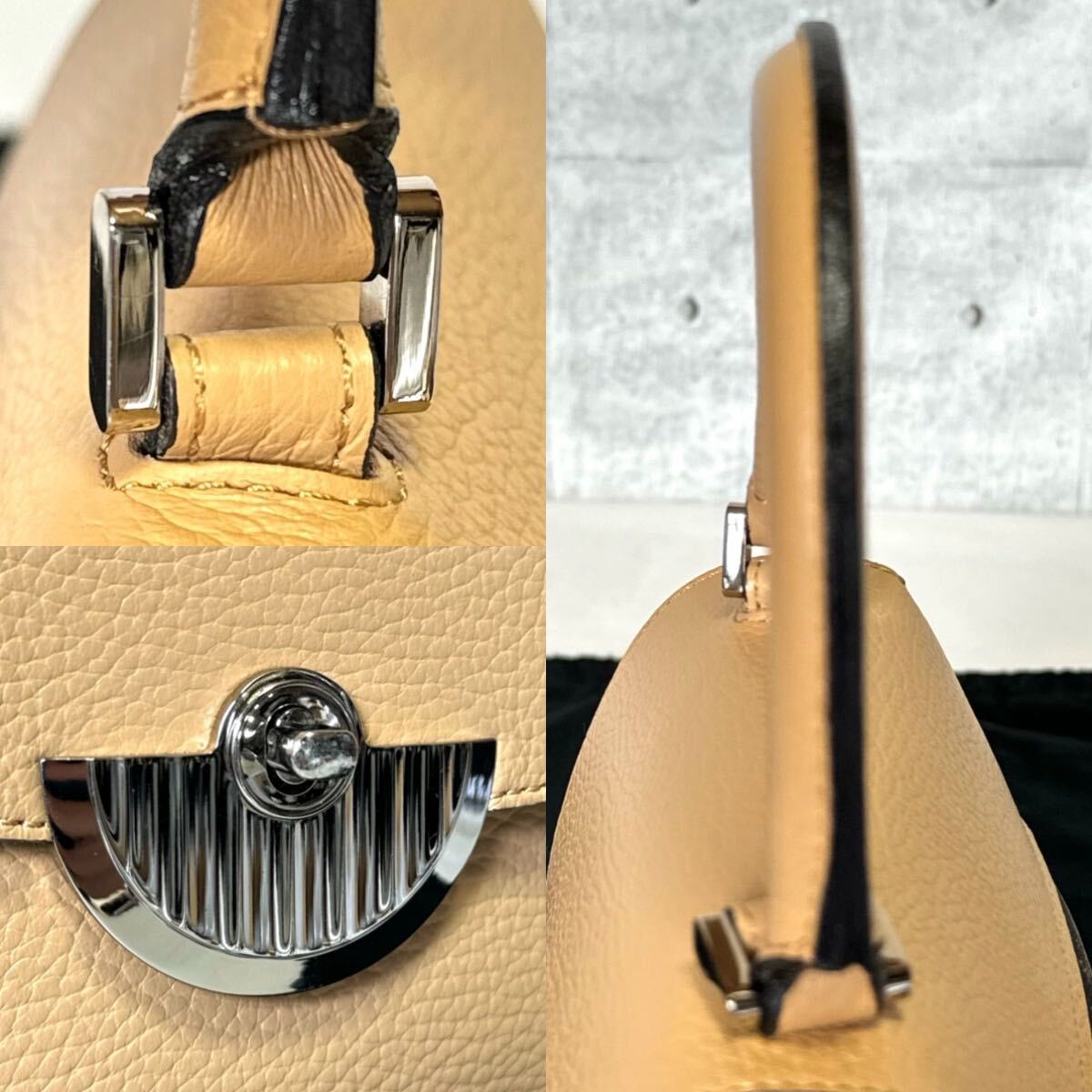 美品 WAKO 銀座 和光 Sac de Temps 時のバッグ ワコウ シボ革 美品 WAKO 銀座 和光 Sac de Temps 時のバッグ ワコウ シボ革