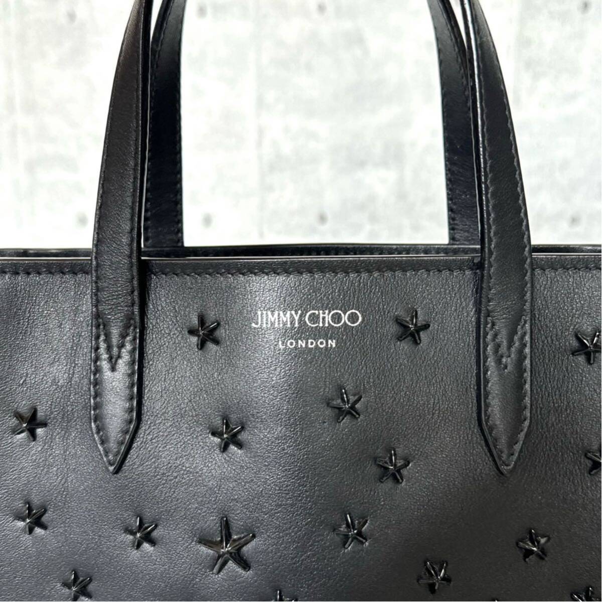 美品 JIMMY CHOO ジミーチュウ PEGASI BLACK スタースタッズ 美品 JIMMY CHOO ジミーチュウ PEGASI BLACK スタースタッズ