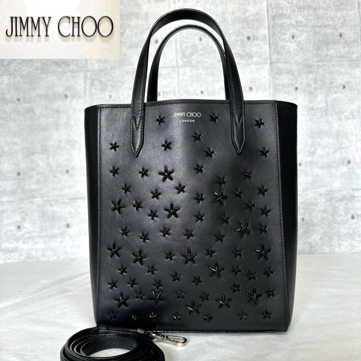 美品 JIMMY CHOO ジミーチュウ PEGASI BLACK スタースタッズ 美品 JIMMY CHOO ジミーチュウ PEGASI BLACK スタースタッズ