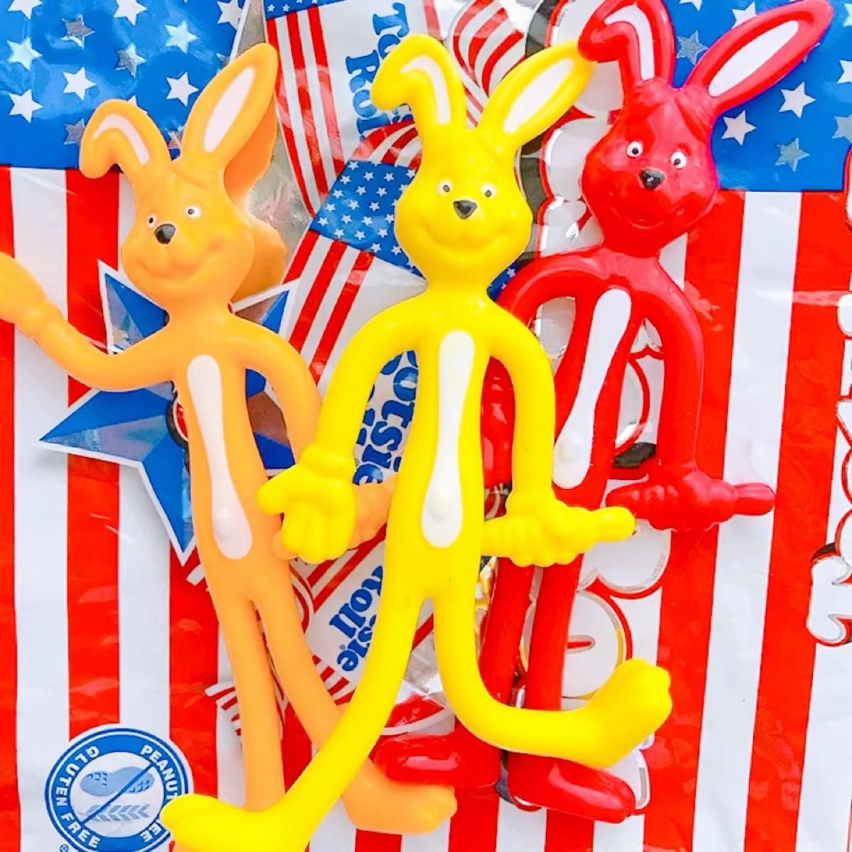 海外 アメトイ バニー フィギュア 3体セット 針金 日本未発売 海外 アメリカ おもちゃ 雑貨