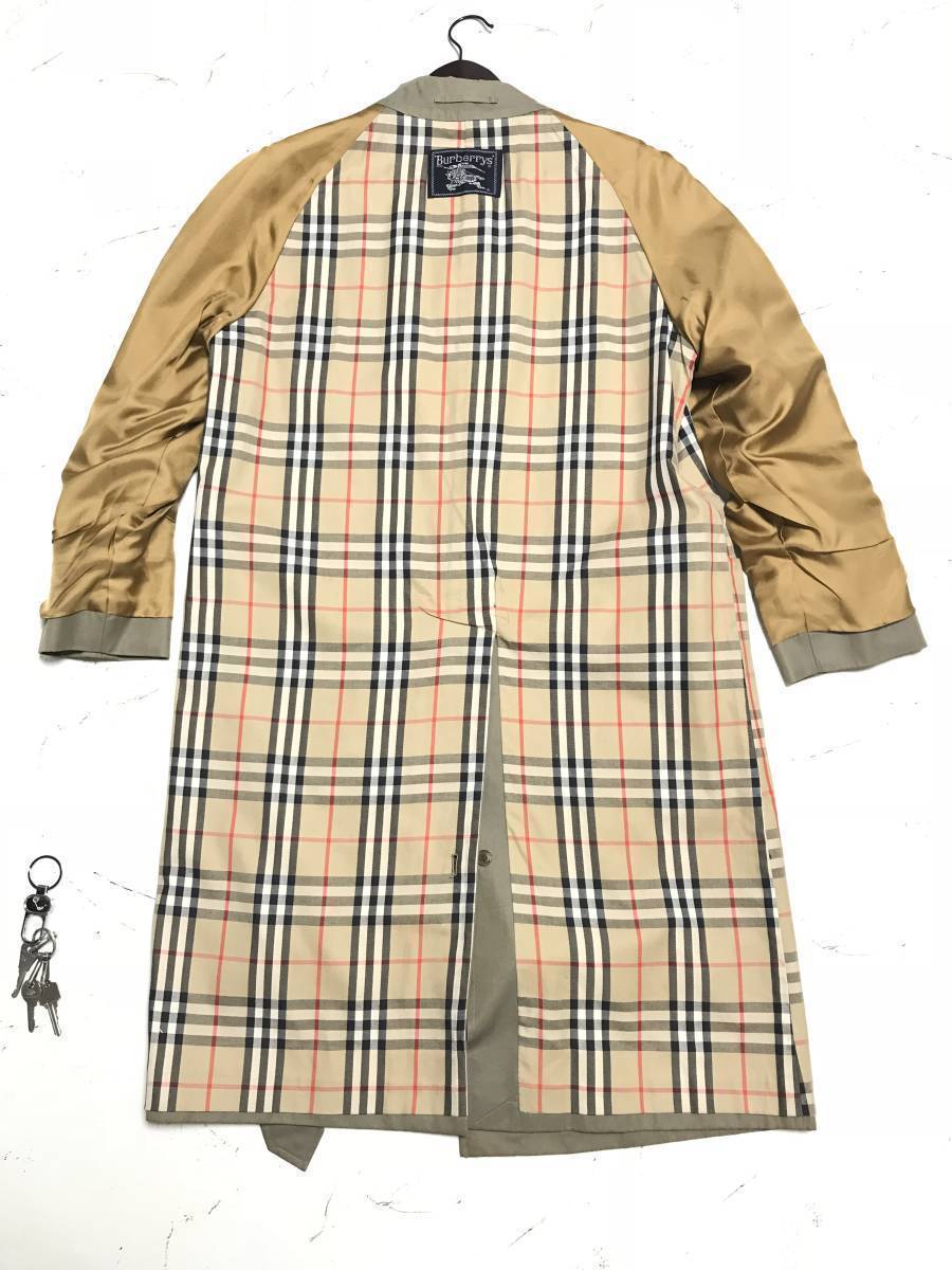 ★BURBERRY バーバリー★裏地 ノバチェック★ステンカラー コート★メンズ★size 170★カーキ★　SSS