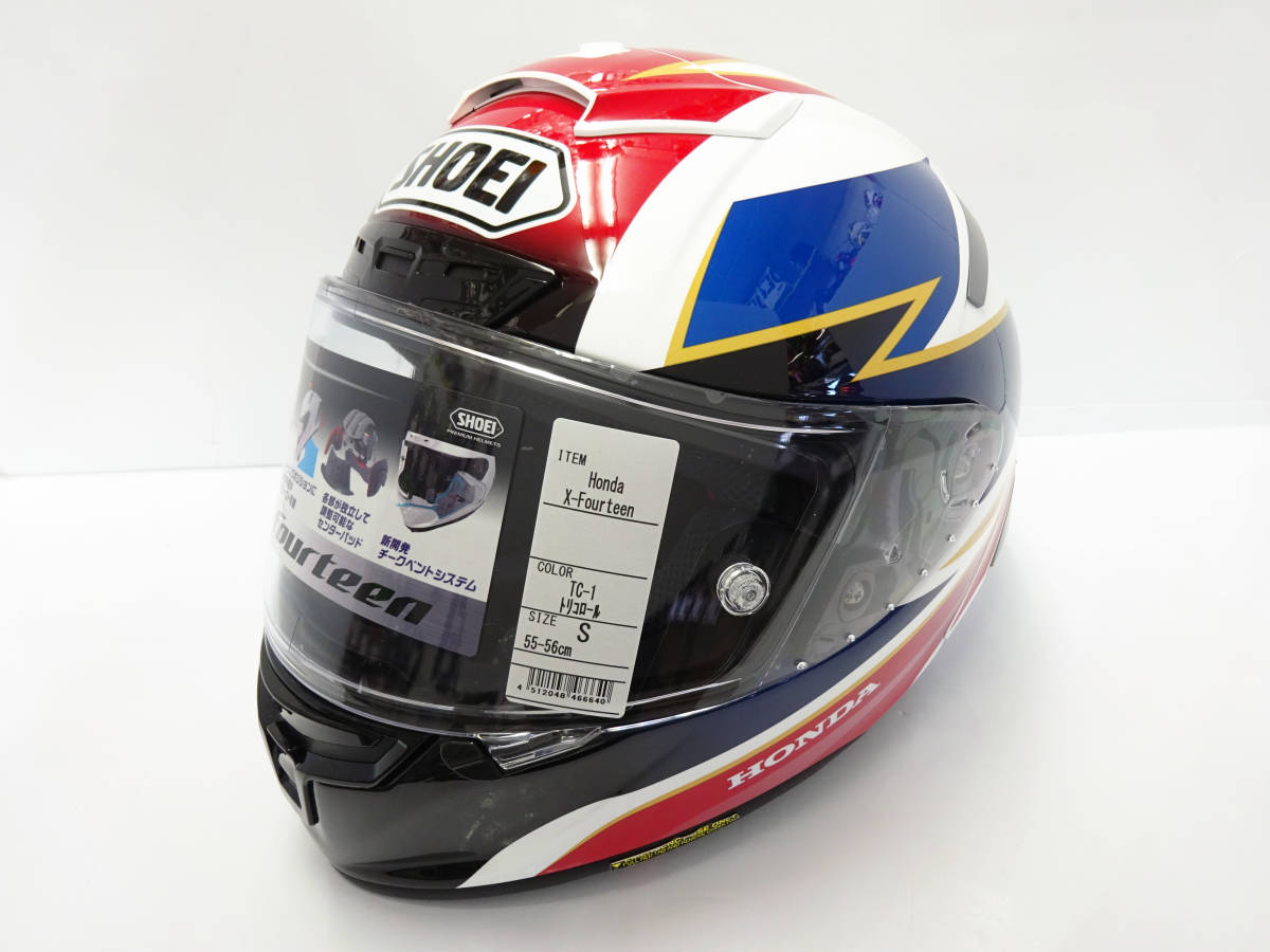 SHOEI HONDA X-Fourteen TC-1 トリコロール Sサイズ X-14 ショウエイ ホンダ ヘルメット 新品 未使用_画像1