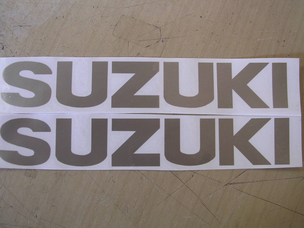 太字スズキ SUZUKI タンク カウル ステッカー 287x46mm 銀2枚 太字スズキ SUZUKI タンク カウル ステッカー 287x46mm 銀2枚