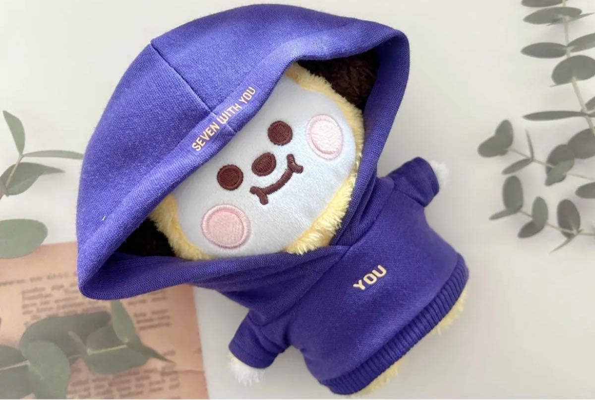 ぬいぐるみ服 紫パーカー 20cm bts jimin アーティストメイド ぬいぐるみ服 紫パーカー 20cm bts jimin アーティストメイド