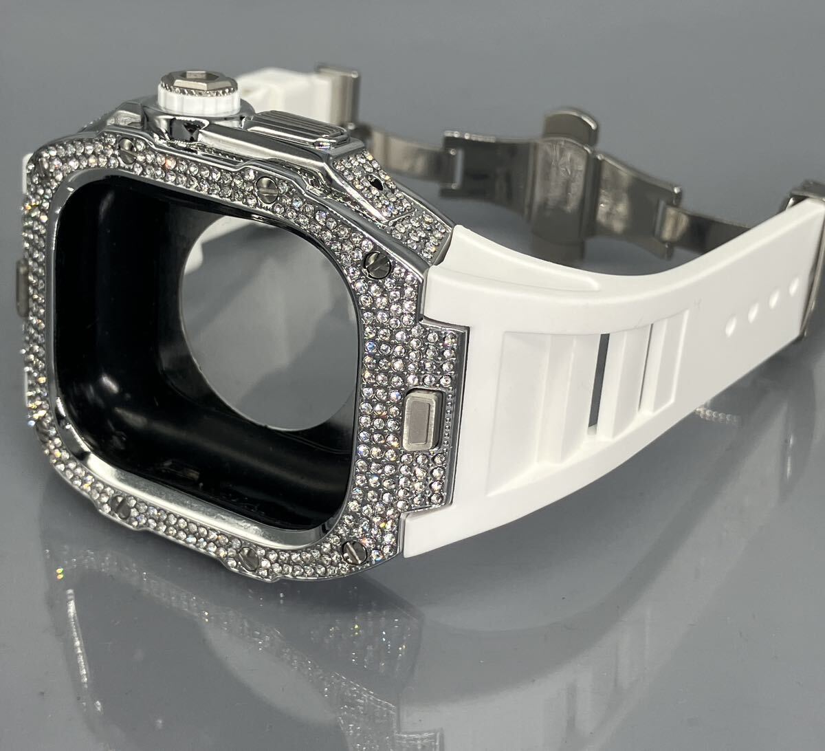 AppleWatch ラバーベルトカバー アップルウォッチバンド 49mm対応 ホワイト s アップルウォッチバンド ラバーベルト カバー