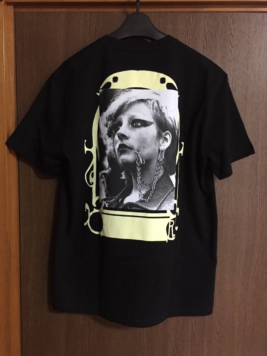 19SS新品S RAF SIMONS Punkette バックプリント Tシャツ カットソー ラフシモンズ size S 黒 メンズ パンクプリント ブラック