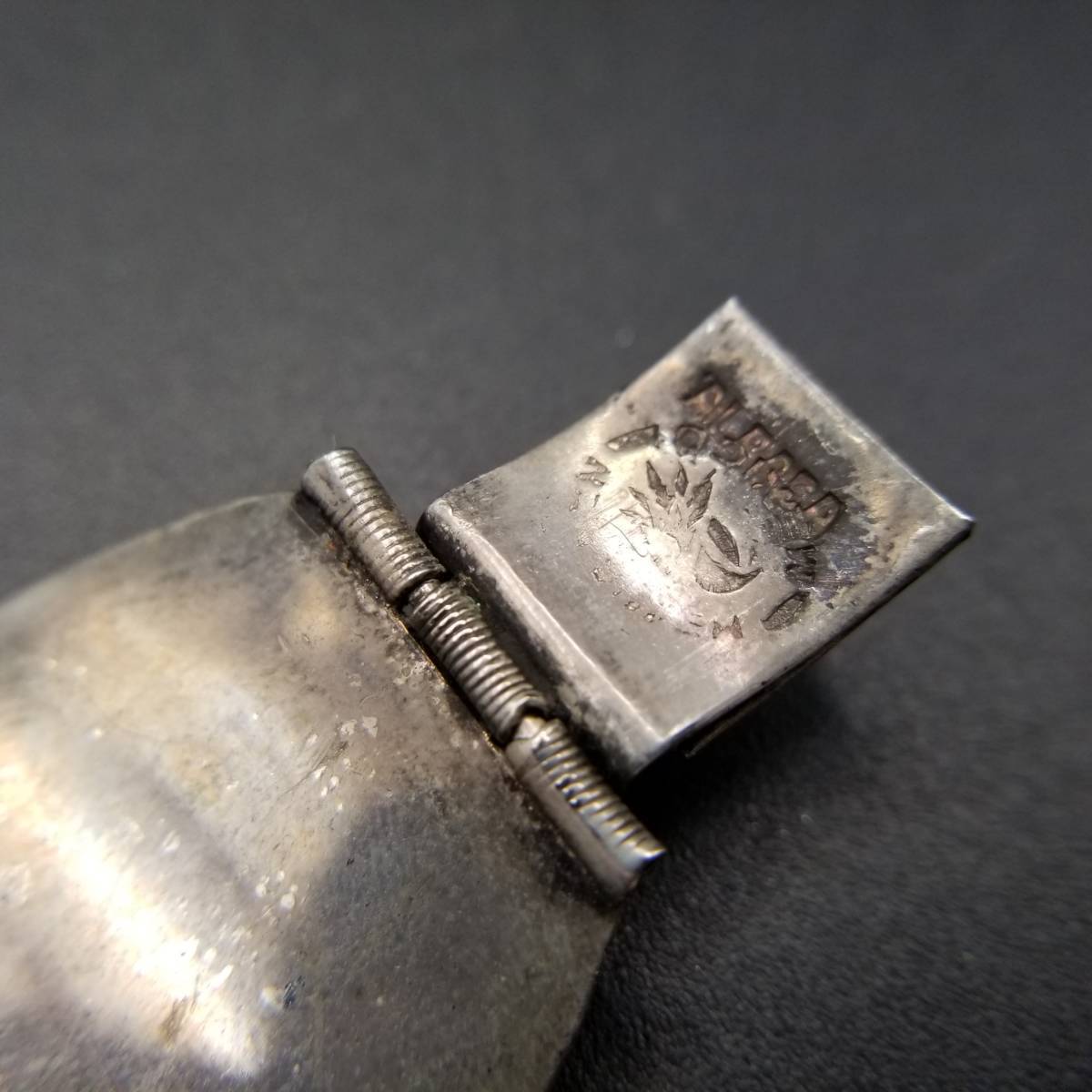 メキシコ ヴィンテージ 戦士の顔 レリーフ 大ぶりチェーン ブレスレット アルパカシルバー Made in Mexico 存在感 Y11-US