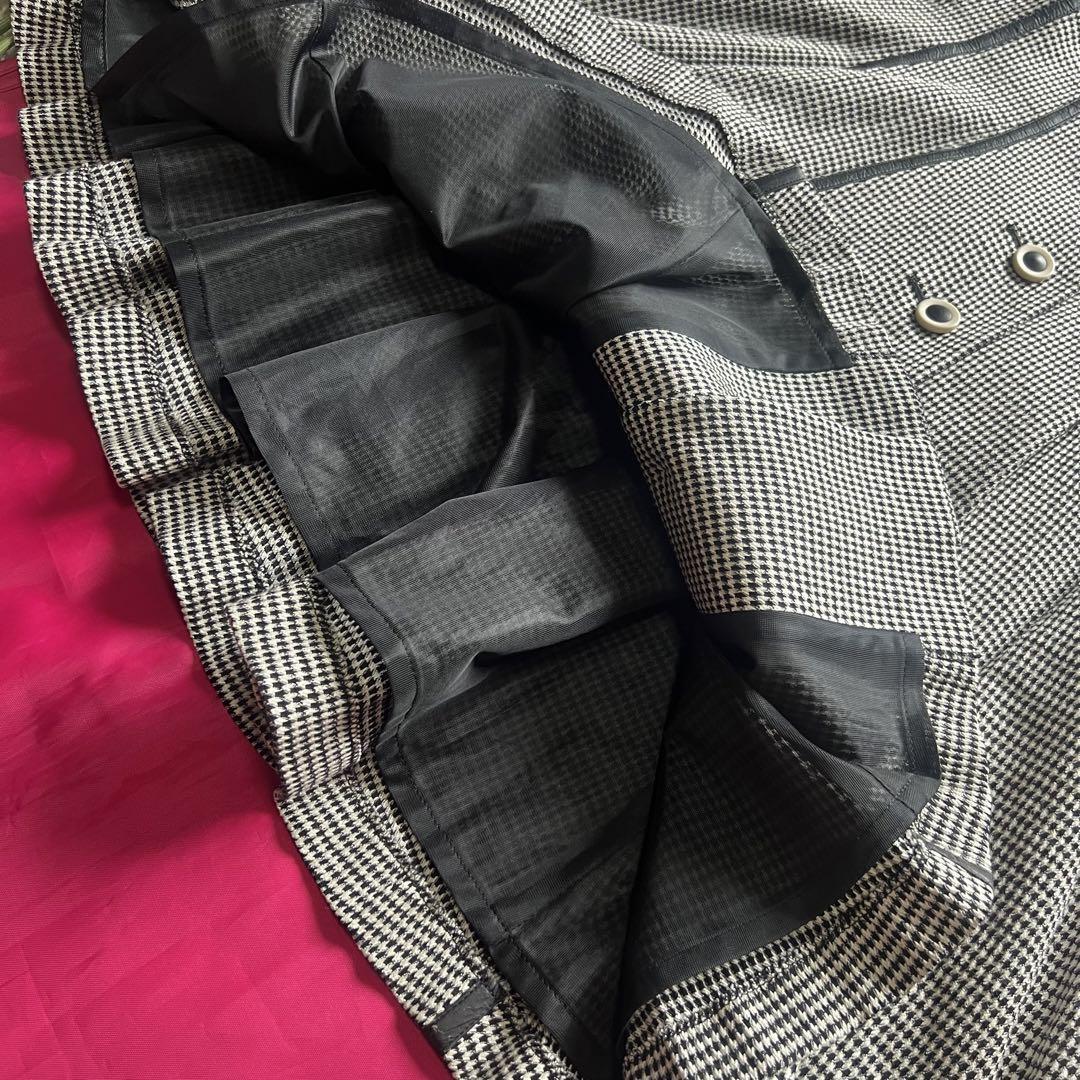 美品】Christian Dior 千鳥柄ワンピース 膝丈 グレー L 長袖 美品】Christian Dior 千鳥柄ワンピース 膝丈 グレー L 長袖