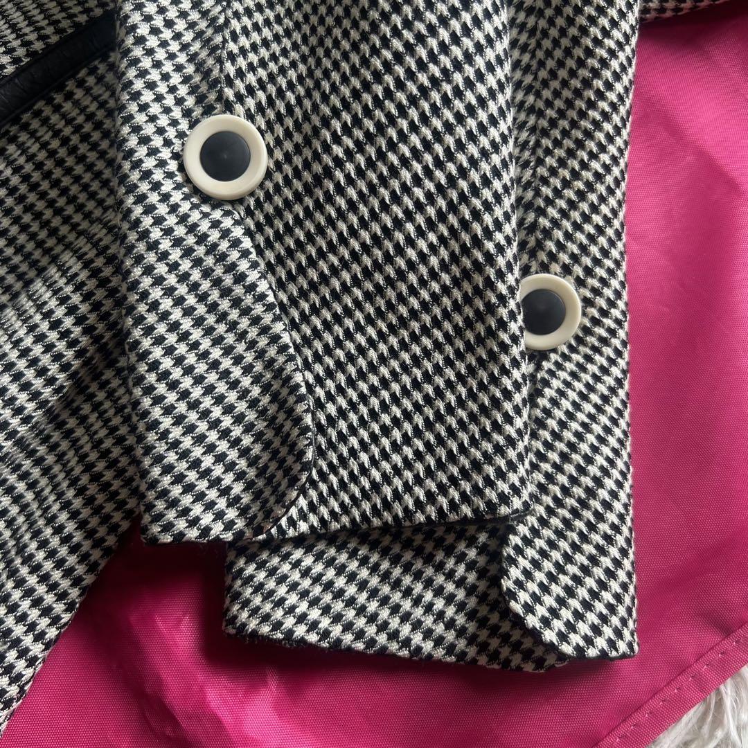 美品】Christian Dior 千鳥柄ワンピース 膝丈 グレー L 長袖 美品】Christian Dior 千鳥柄ワンピース 膝丈 グレー L 長袖
